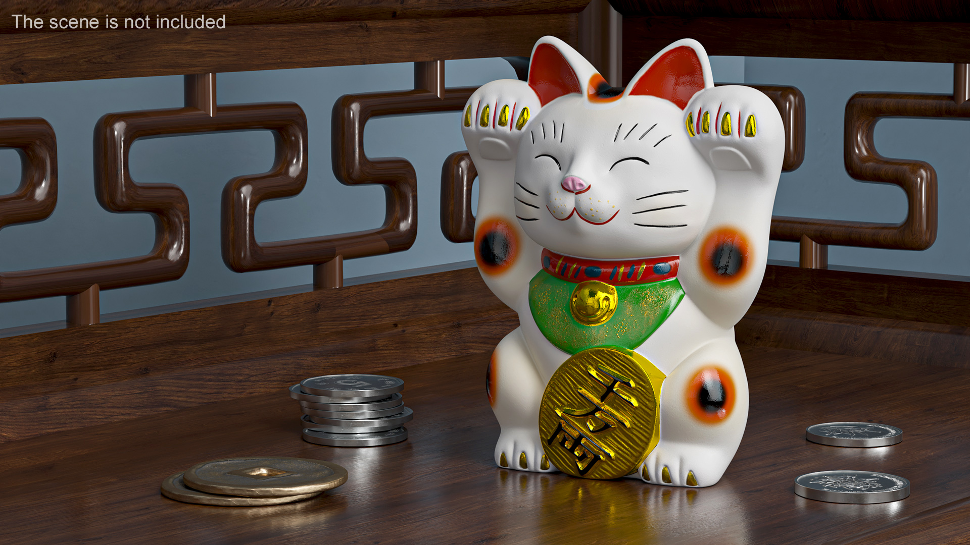 3D Lucky Cat Figurine model