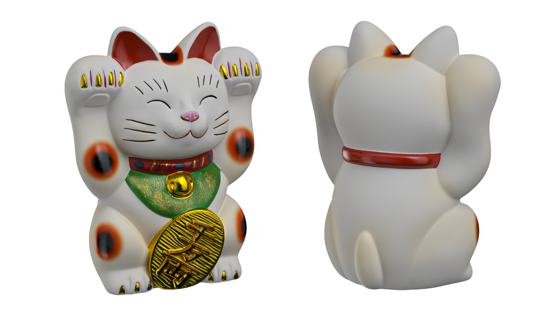 3D Lucky Cat Figurine model