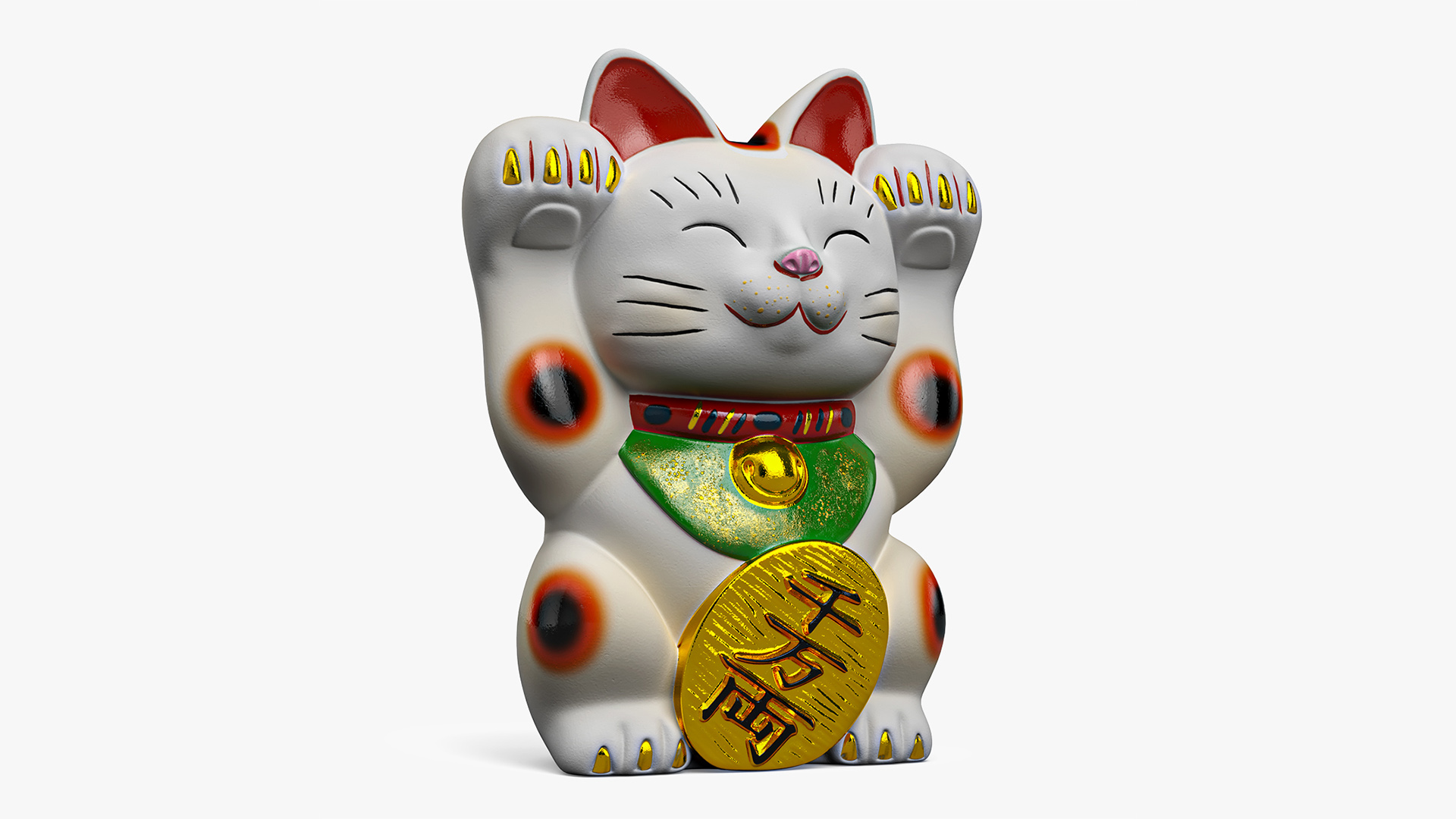 3D Lucky Cat Figurine model