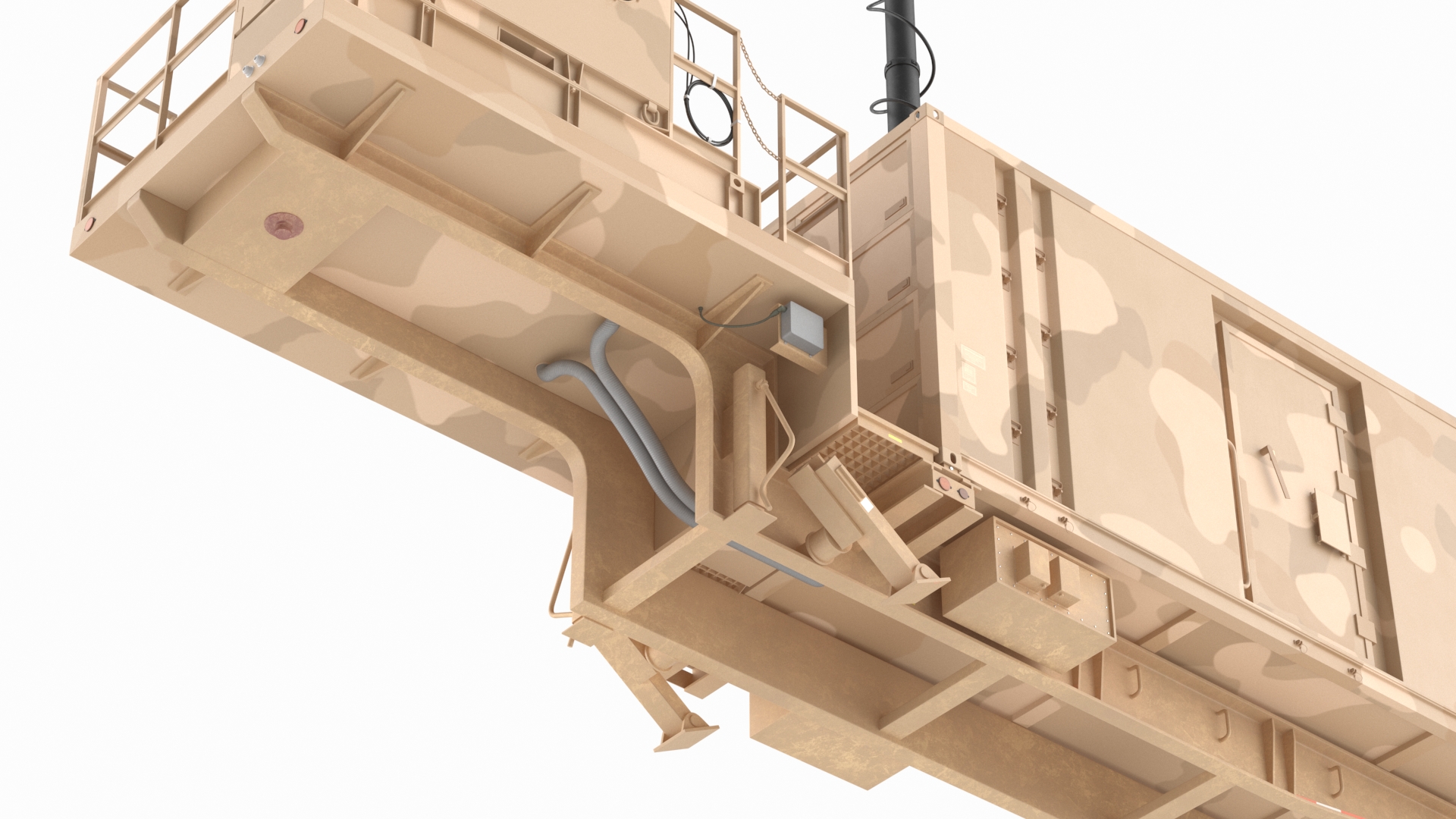 Military Battery Control Center Sand Camouflage Rigged 3D model