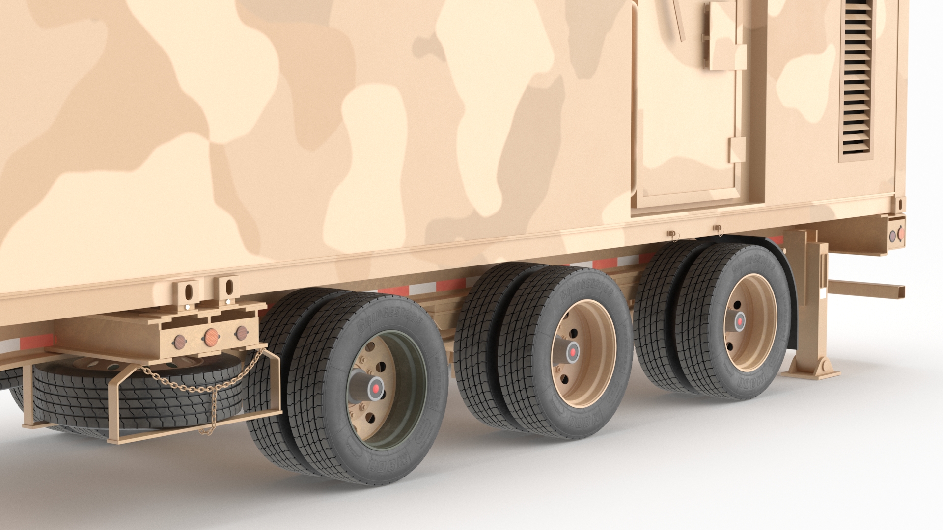 Military Battery Control Center Sand Camouflage Rigged 3D model