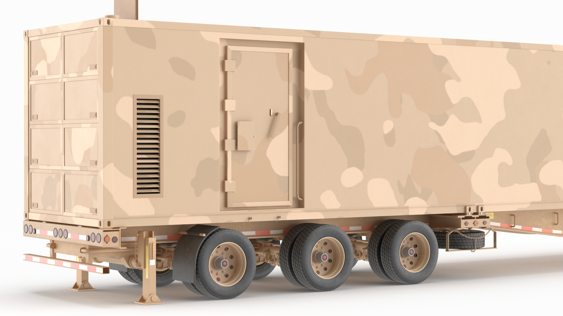 Military Battery Control Center Sand Camouflage Rigged 3D model