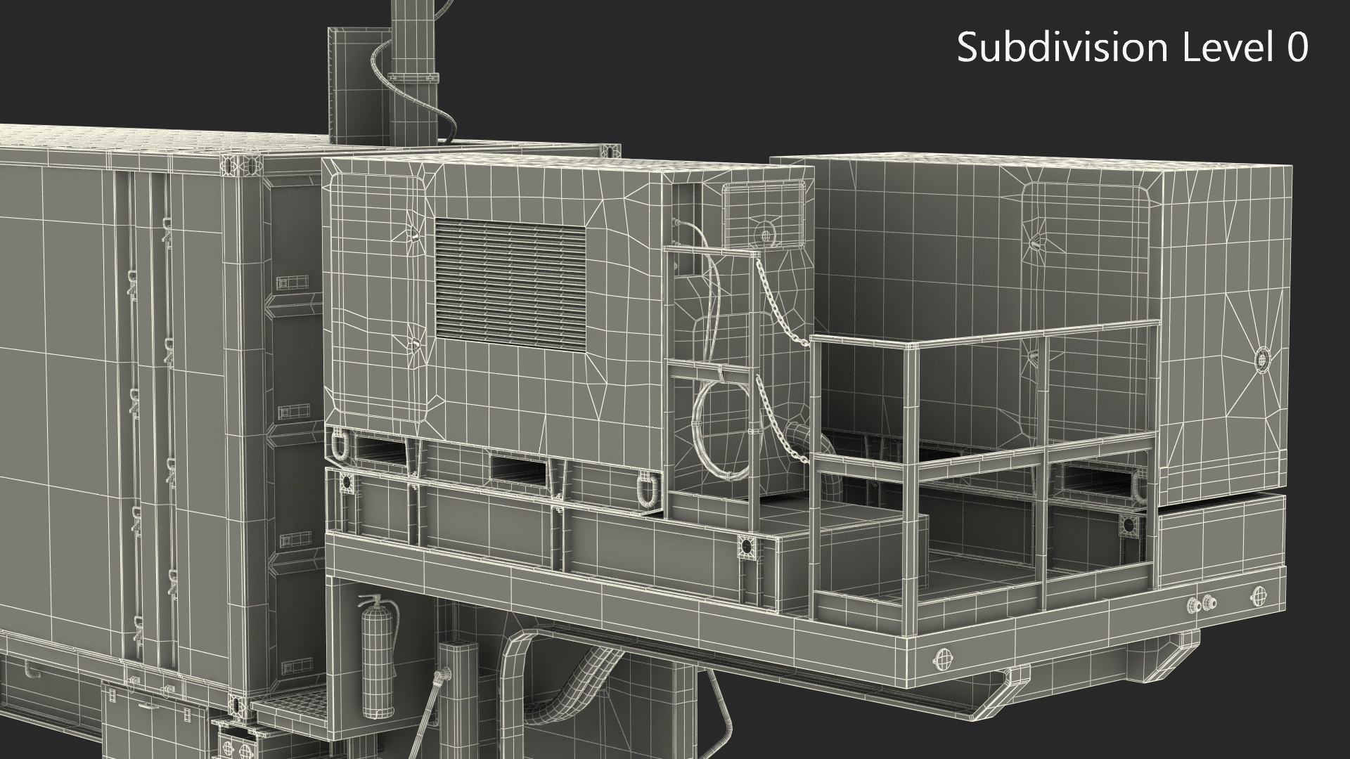 Military Battery Control Center Sand Camouflage Rigged 3D model