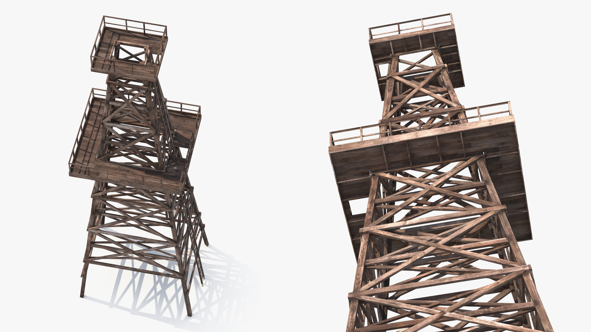 Wooden Drilling Derrick Brown Old - view 5