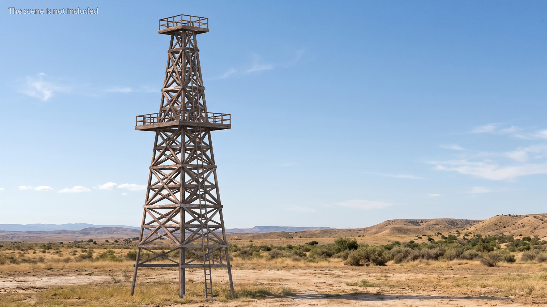 Wooden Drilling Derrick Brown Old - view 2