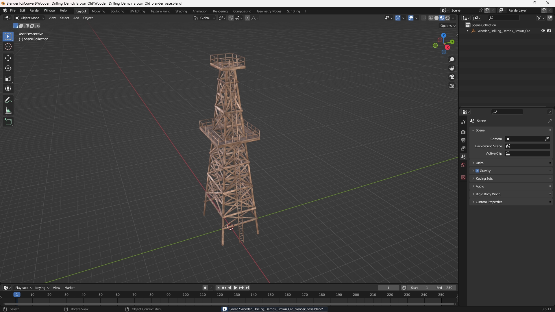 Wooden Drilling Derrick Brown Old - view 10