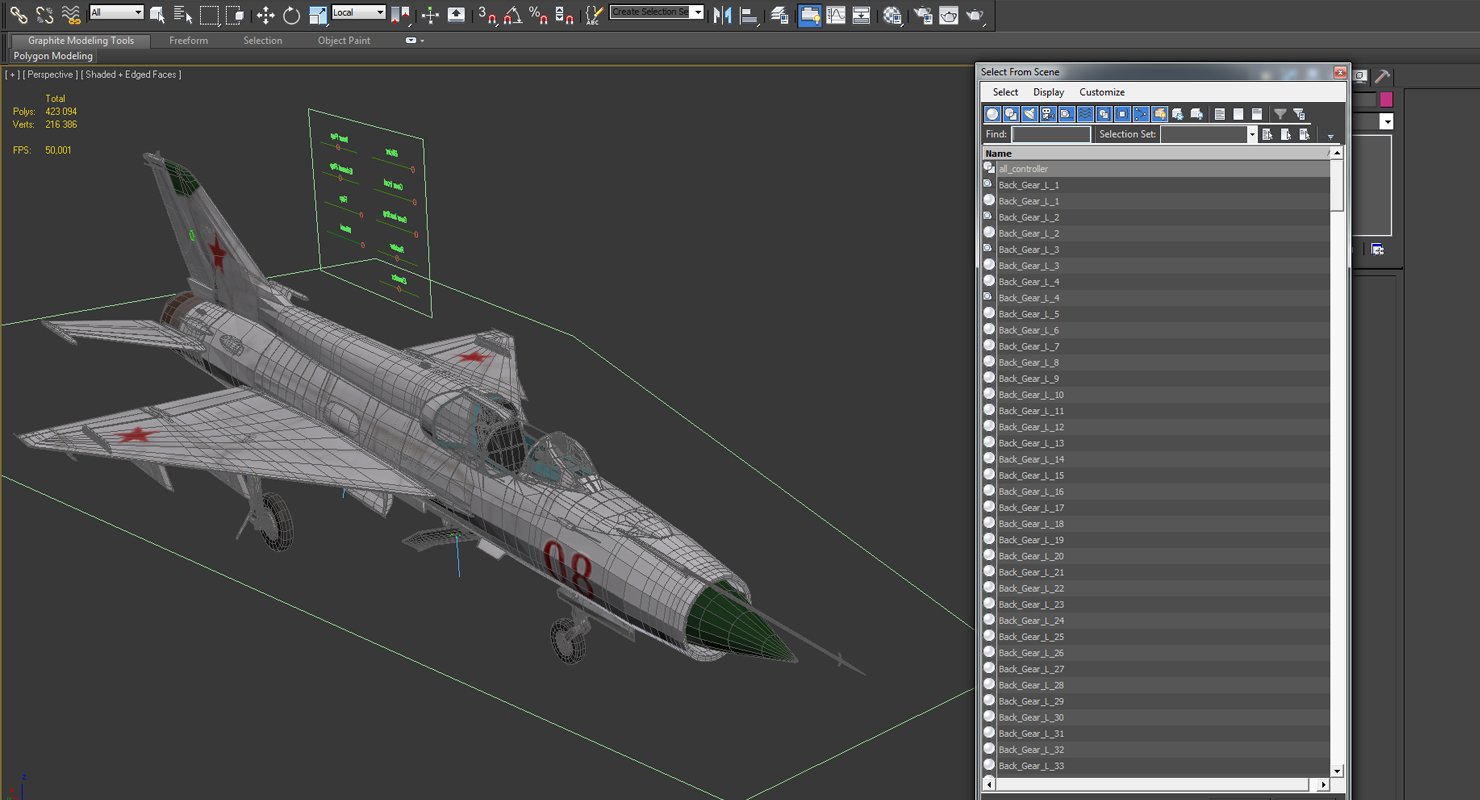 Fighter MiG 21 Fishbed Russian Rigged 3D