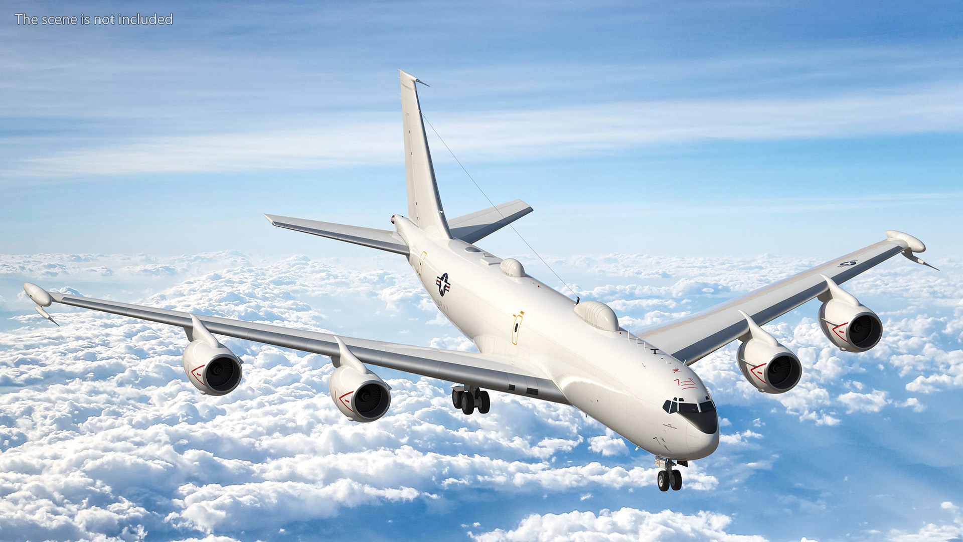 3D Boeing E-6 Mercury Aircraft Rigged for Cinema 4D model