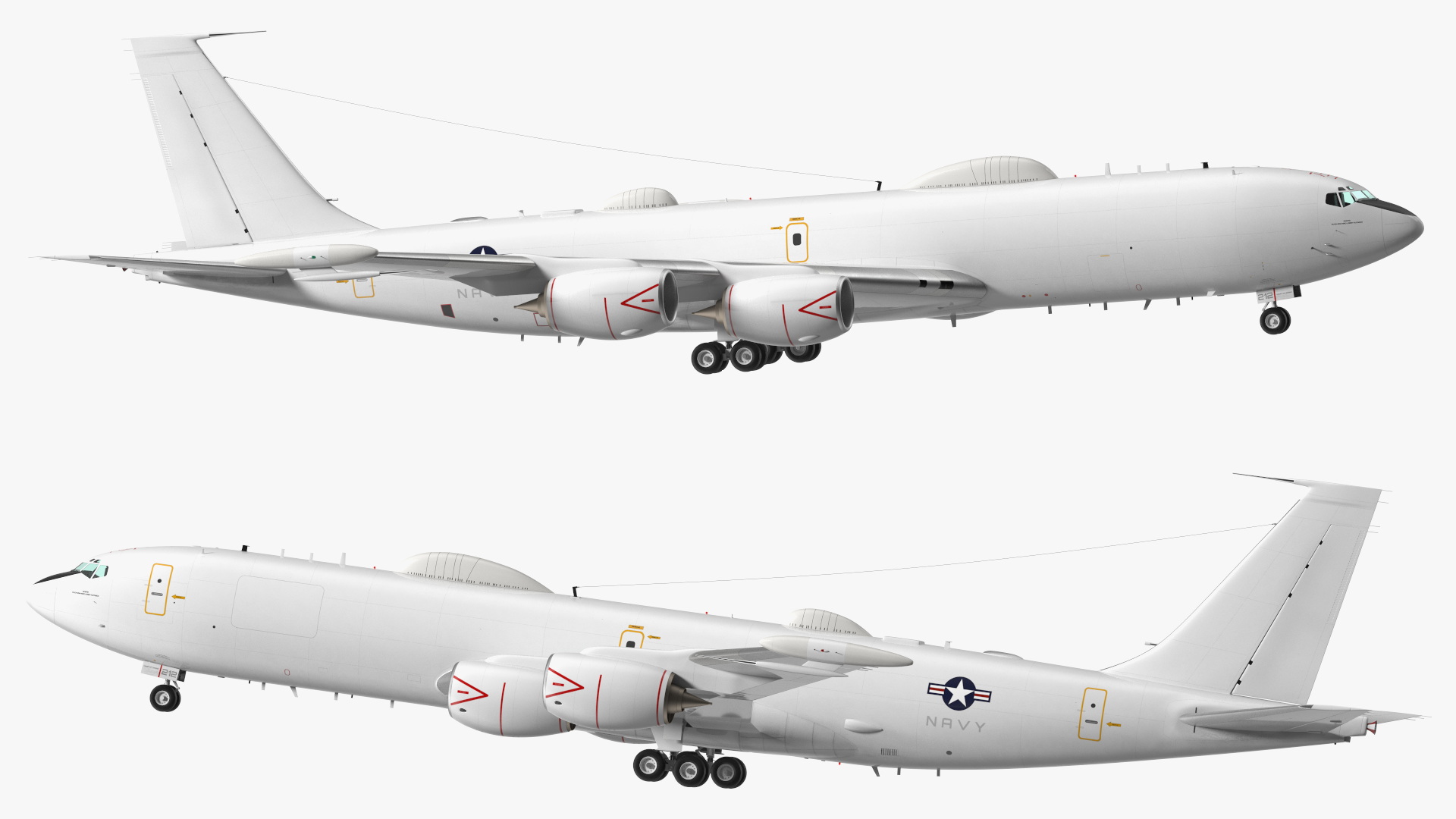 3D Boeing E-6 Mercury Aircraft Rigged for Cinema 4D model