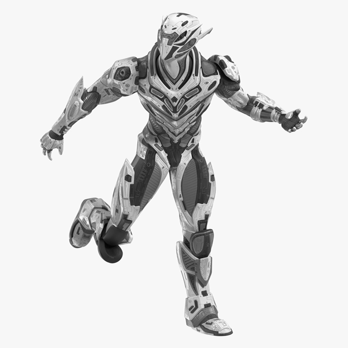 3D model Sci-Fi Combat Robot Character Rigged for Maya