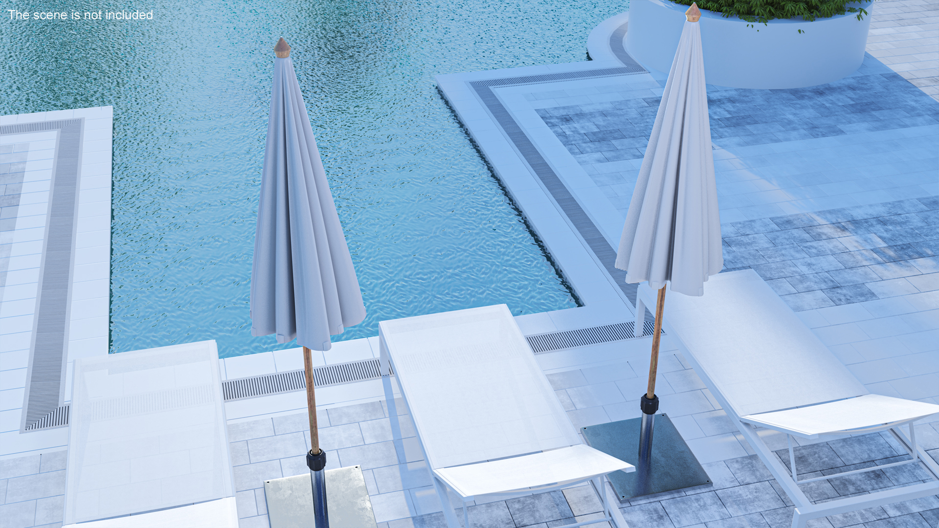 3D model Adjustable Outdoor Patio Umbrella Folded