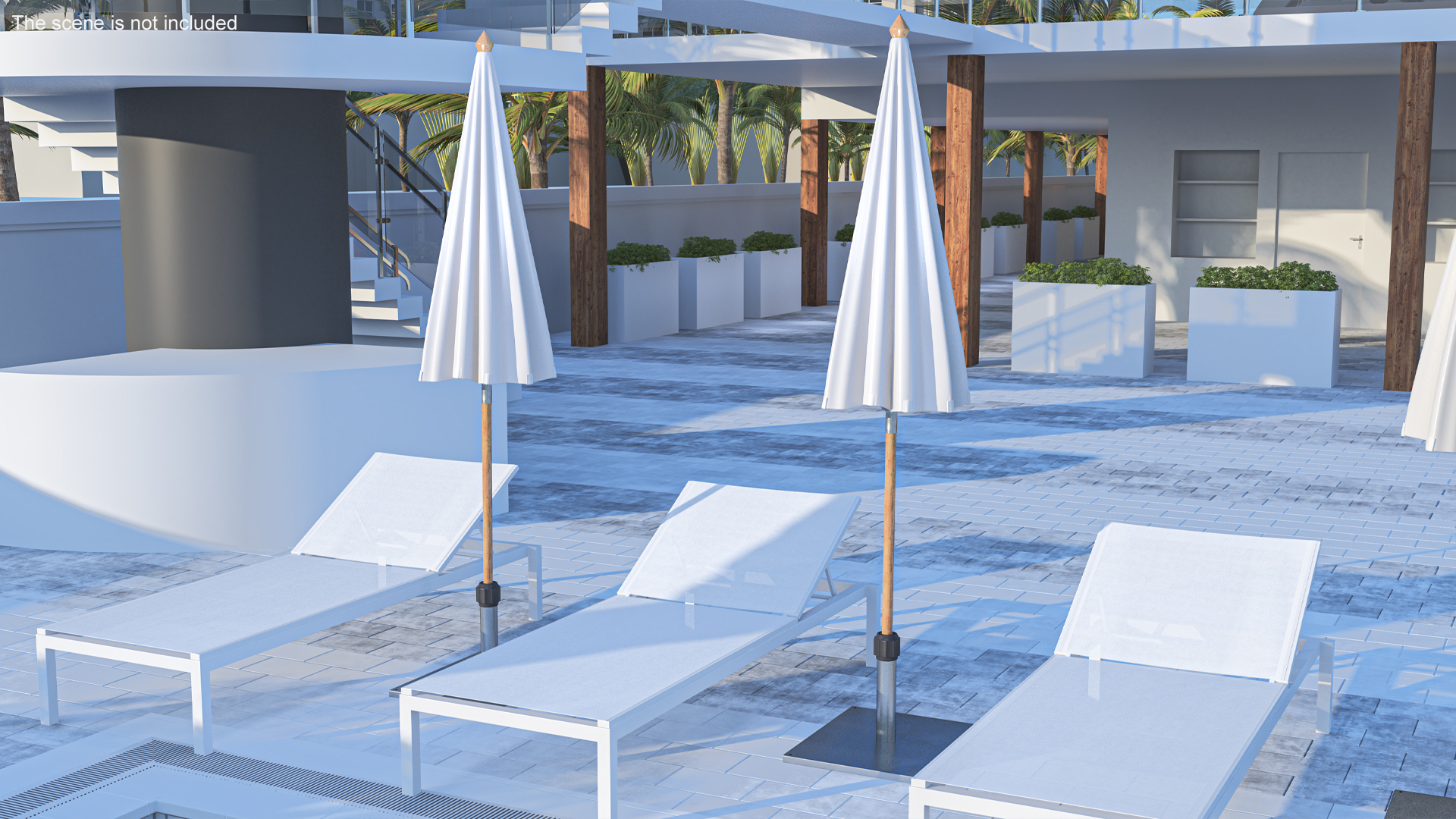 3D model Adjustable Outdoor Patio Umbrella Folded