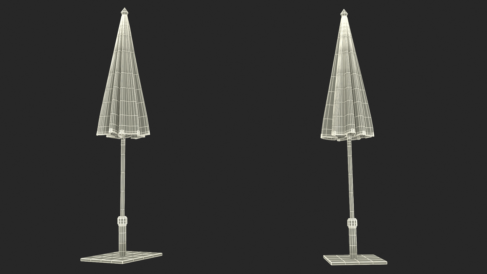 3D model Adjustable Outdoor Patio Umbrella Folded