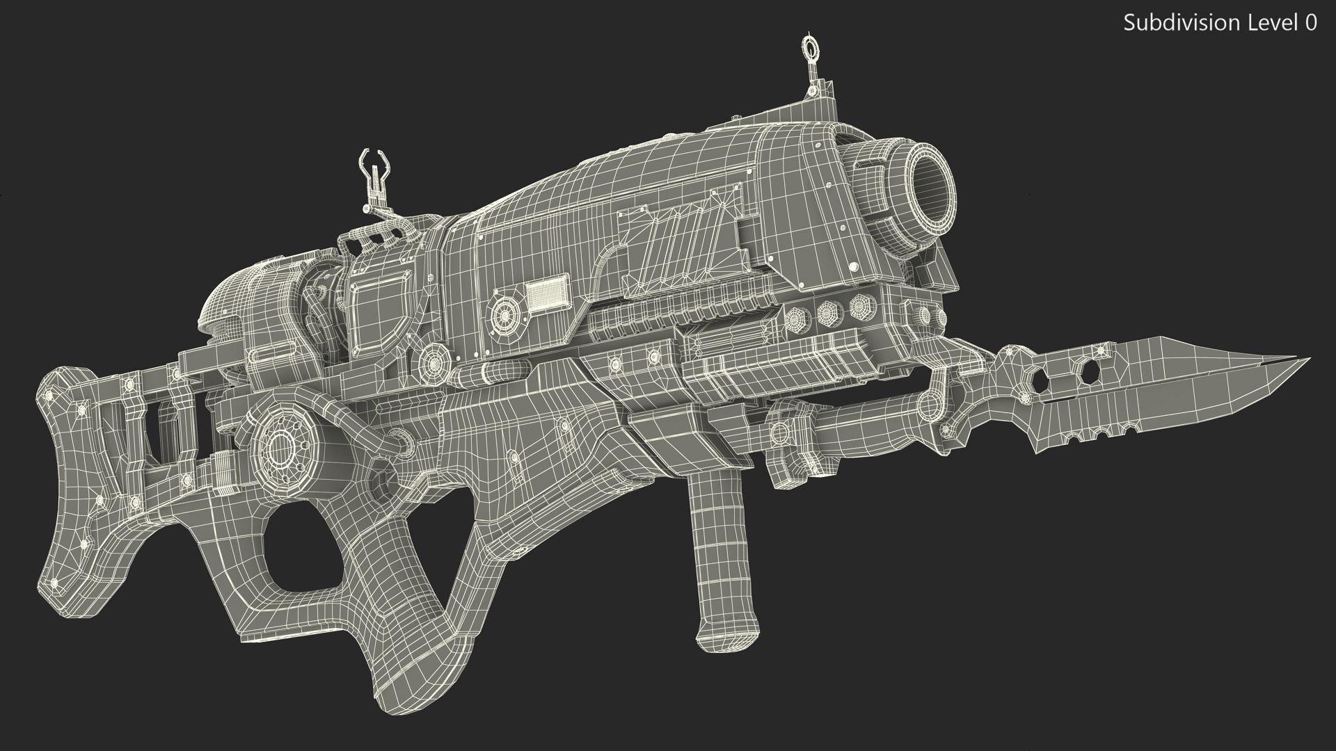 3D model Assault Rifle Concept with Bayonet Black