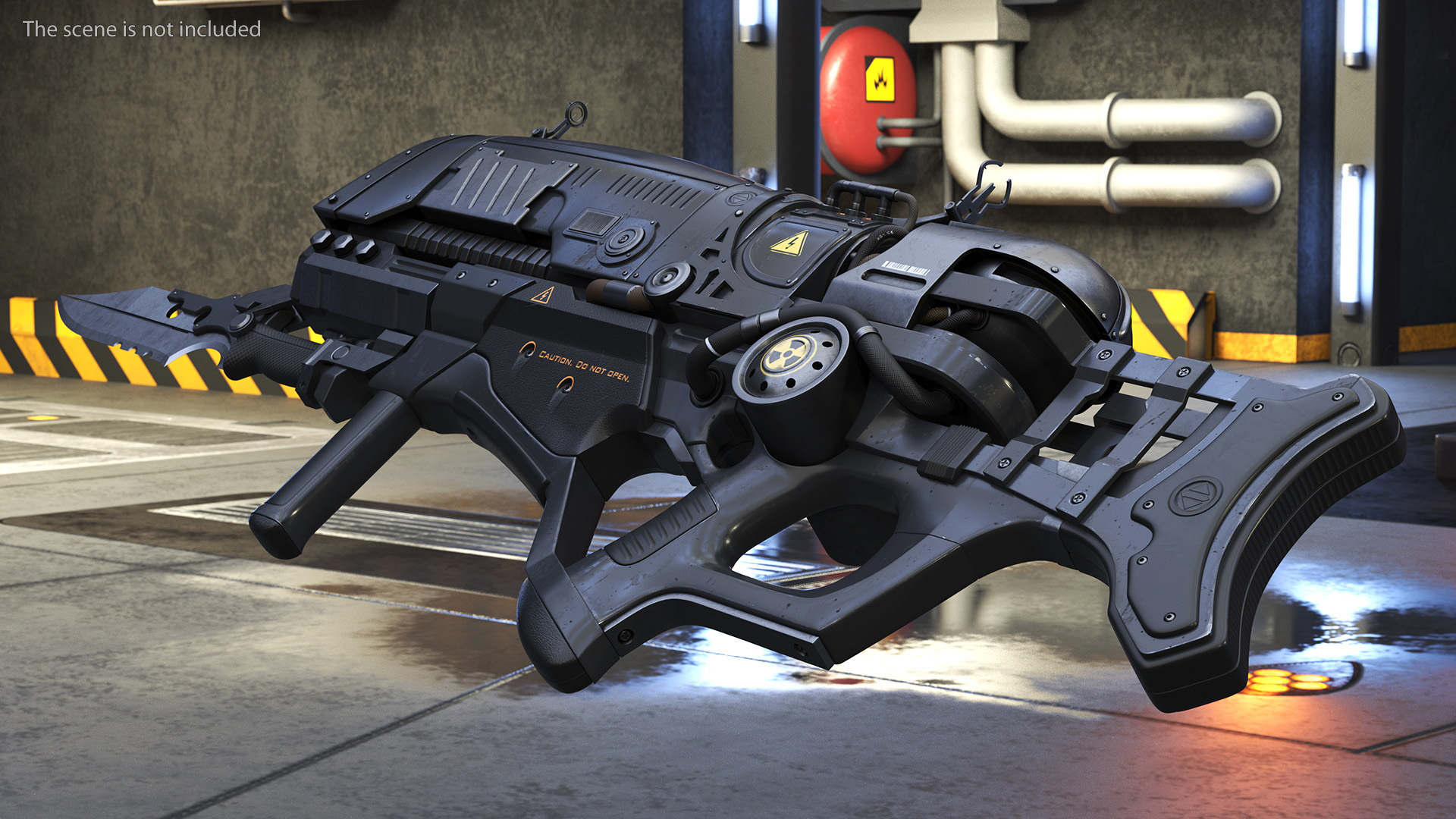 3D model Assault Rifle Concept with Bayonet Black