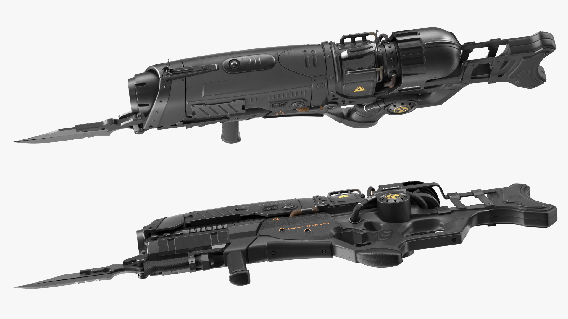 3D model Assault Rifle Concept with Bayonet Black