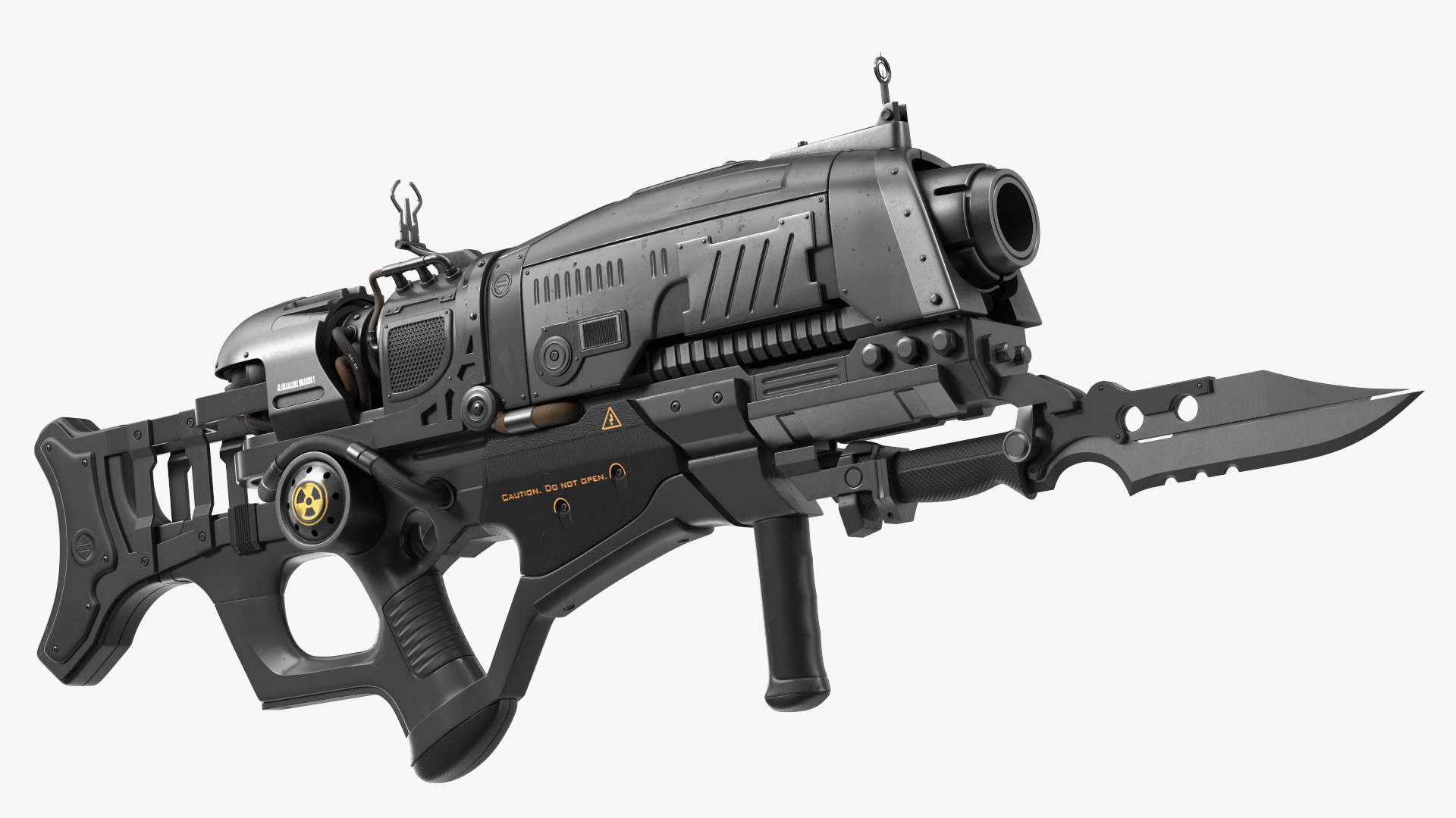 3D model Assault Rifle Concept with Bayonet Black