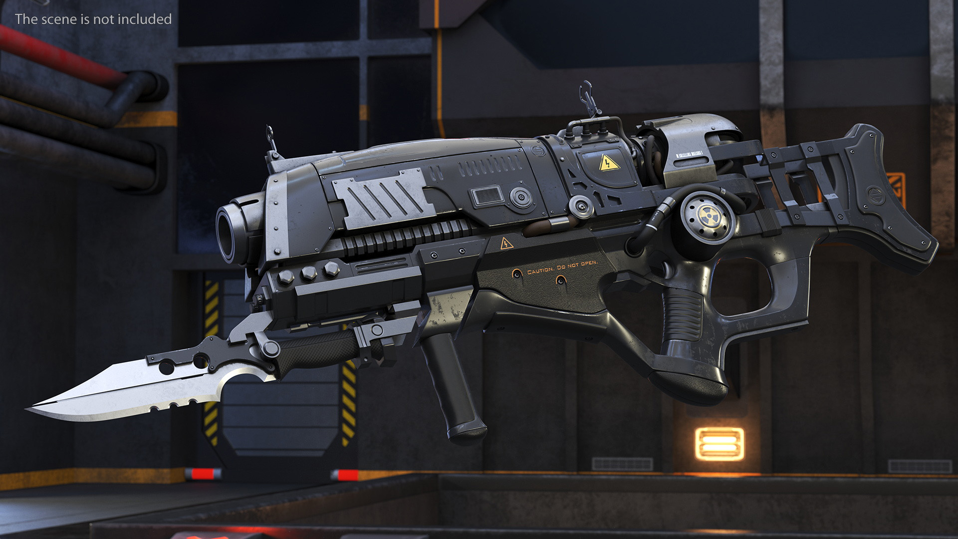 3D model Assault Rifle Concept with Bayonet Black