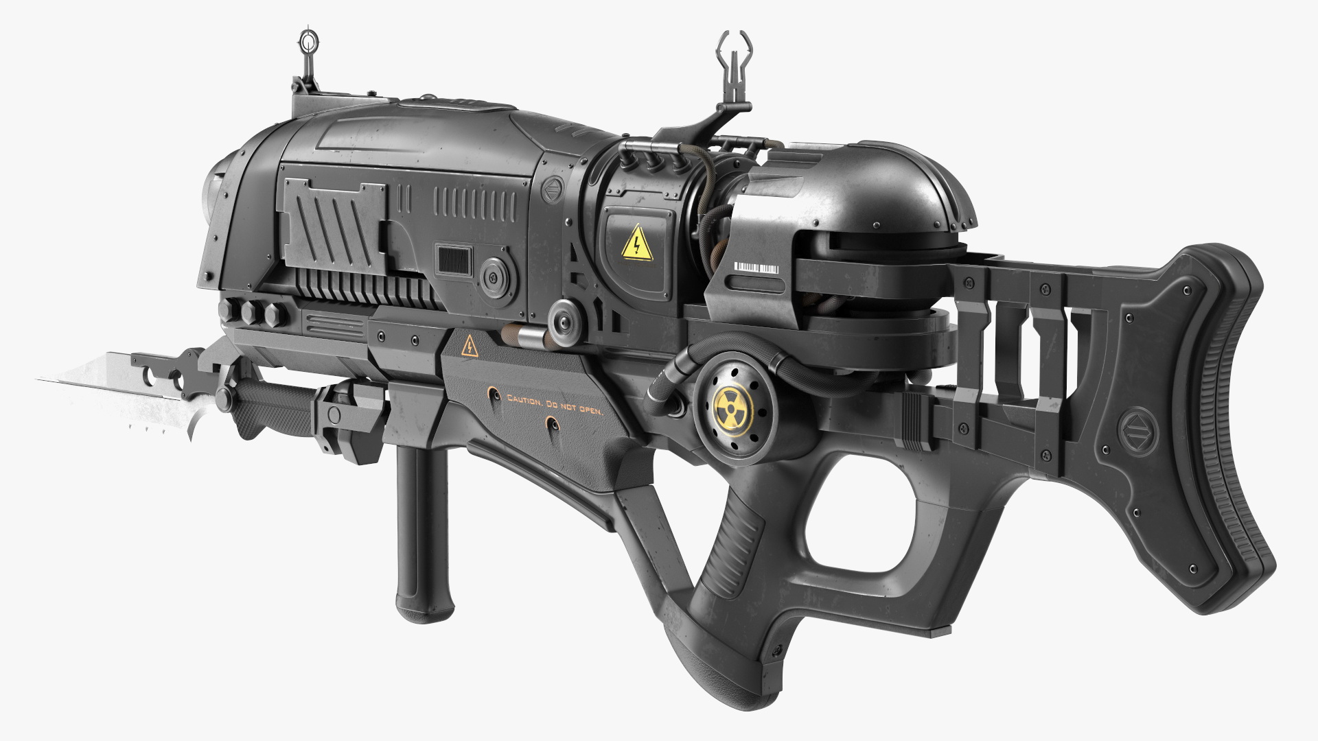 3D model Assault Rifle Concept with Bayonet Black