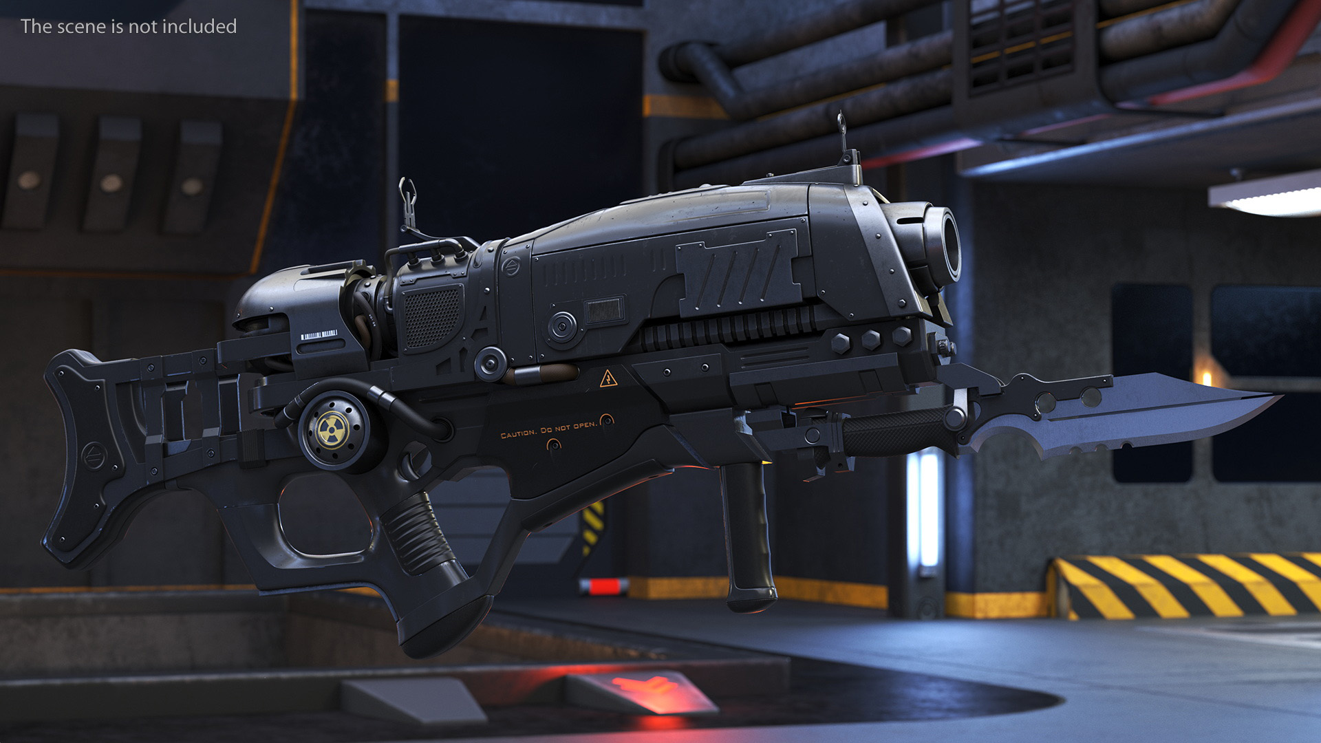 3D model Assault Rifle Concept with Bayonet Black