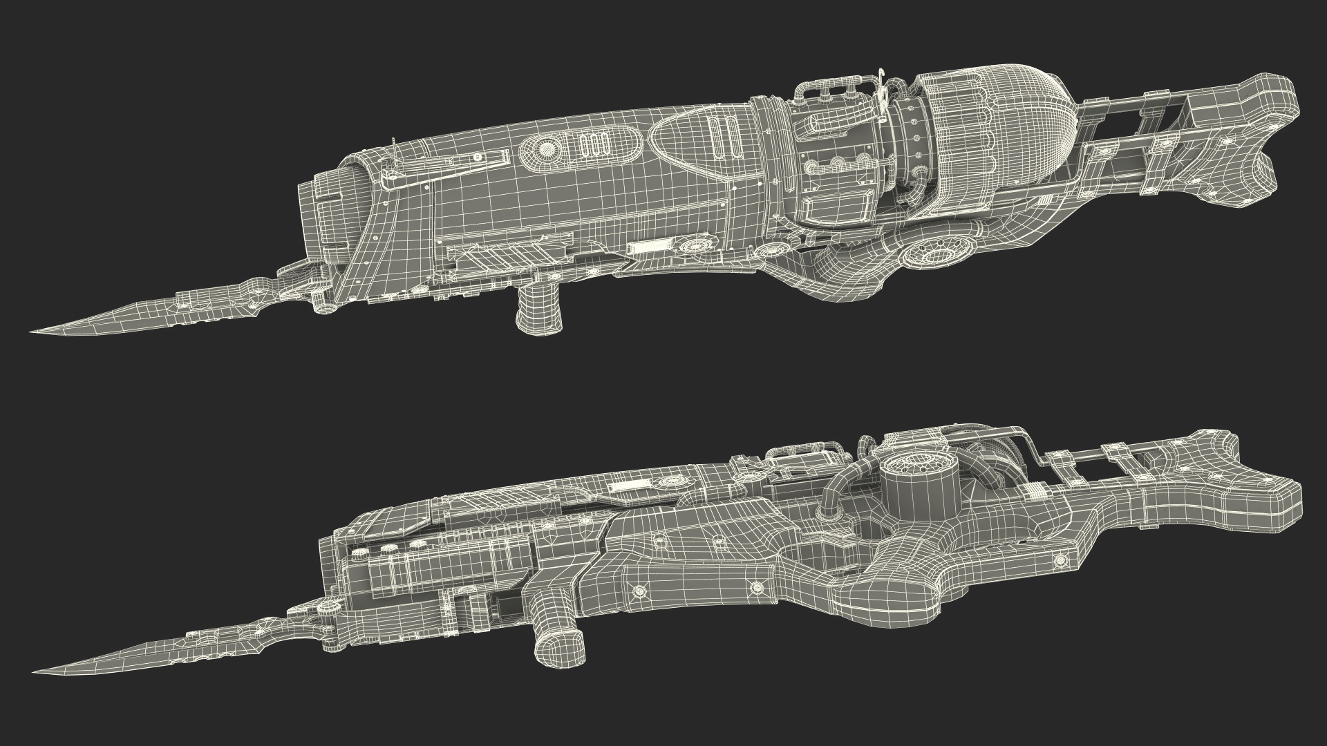3D model Assault Rifle Concept with Bayonet Black