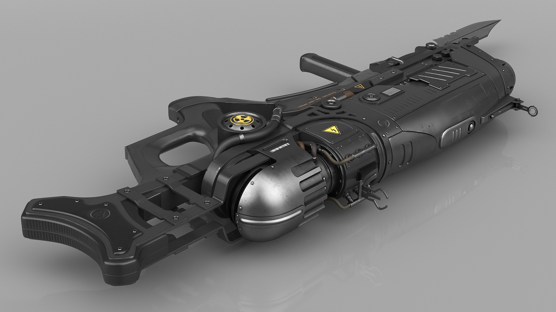 3D model Assault Rifle Concept with Bayonet Black