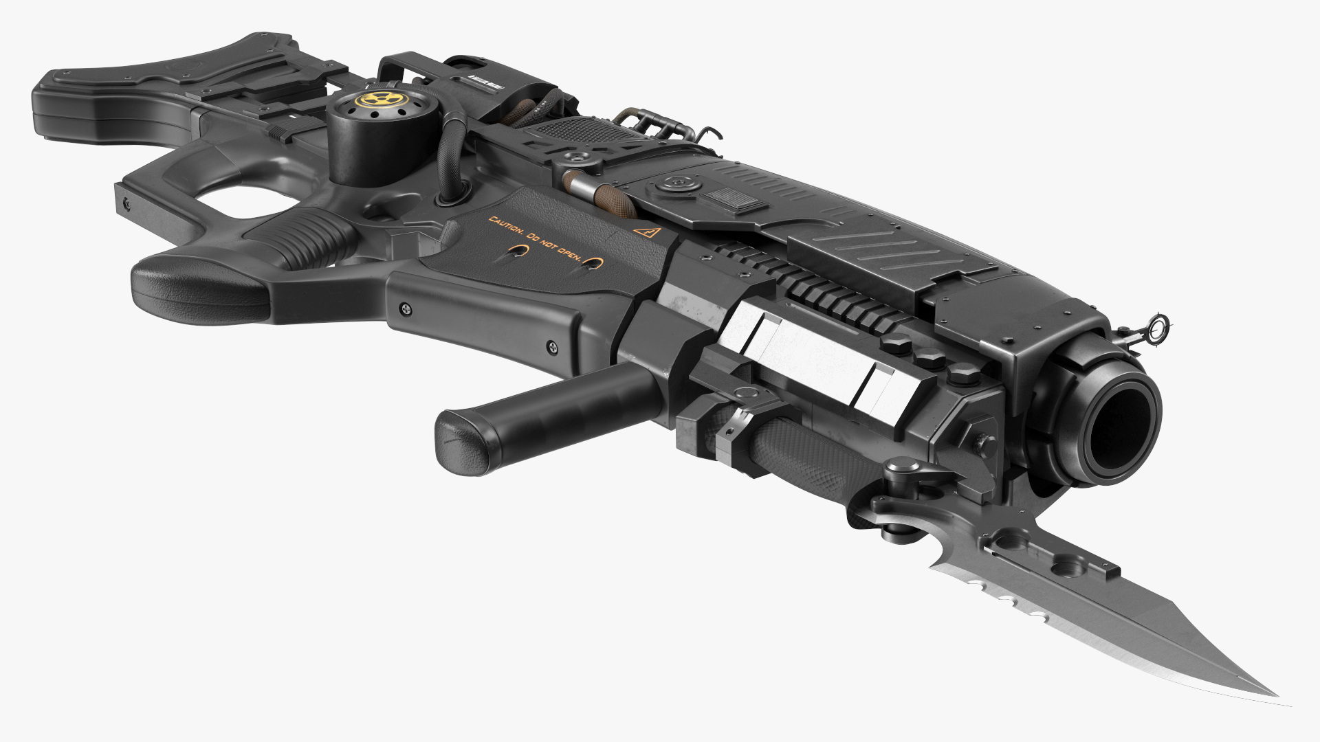 3D model Assault Rifle Concept with Bayonet Black