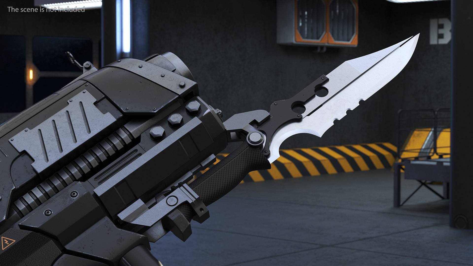 3D model Assault Rifle Concept with Bayonet Black