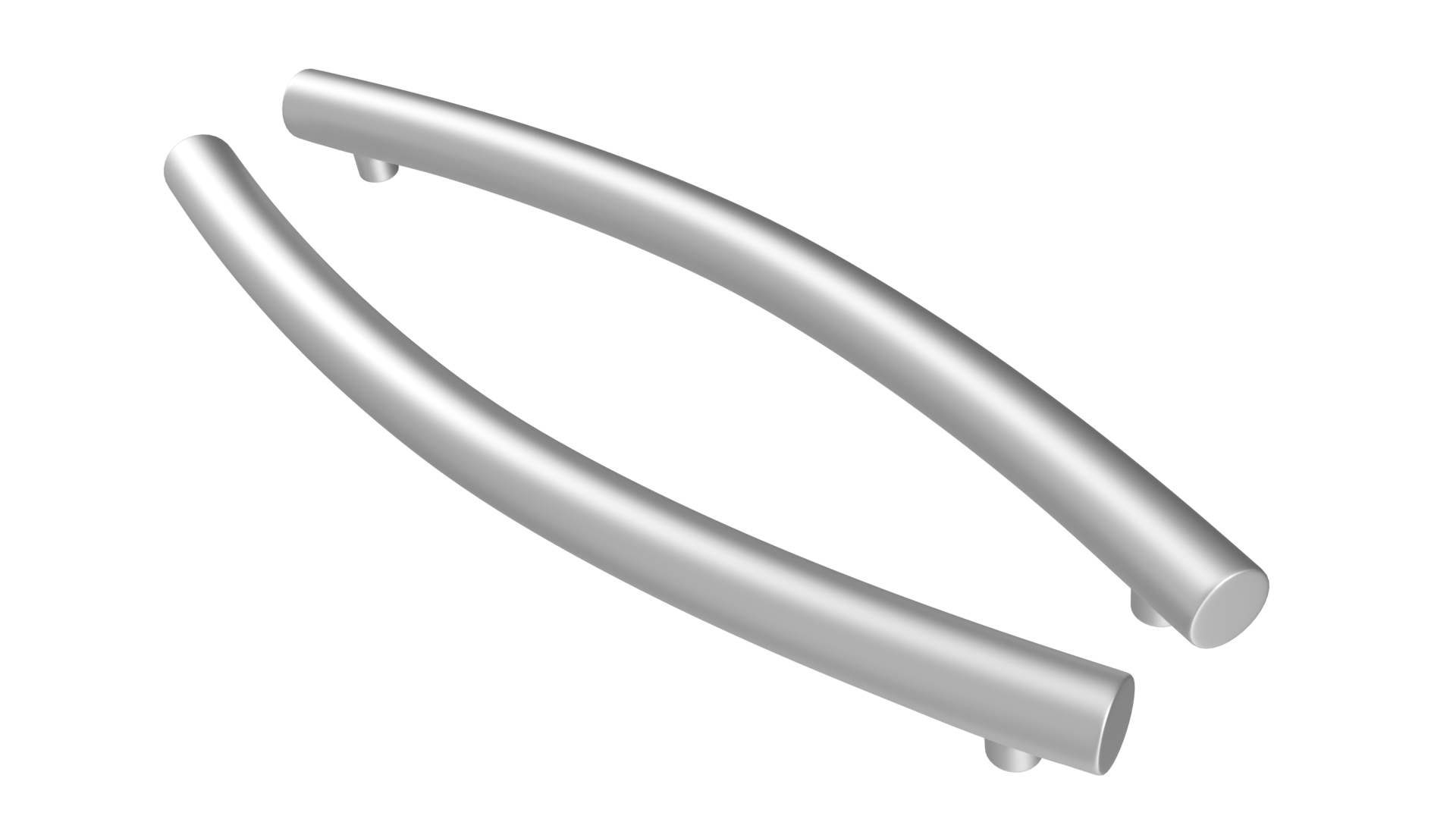 3D Door Handles Thin Oval Metal model