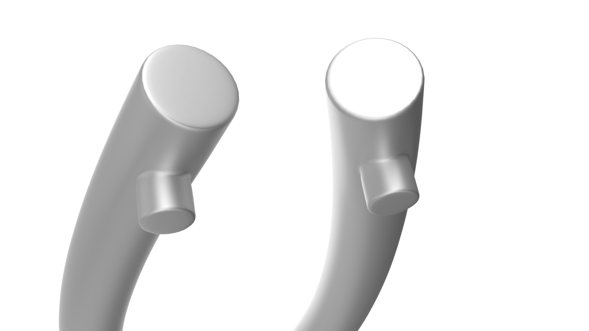 3D Door Handles Thin Oval Metal model