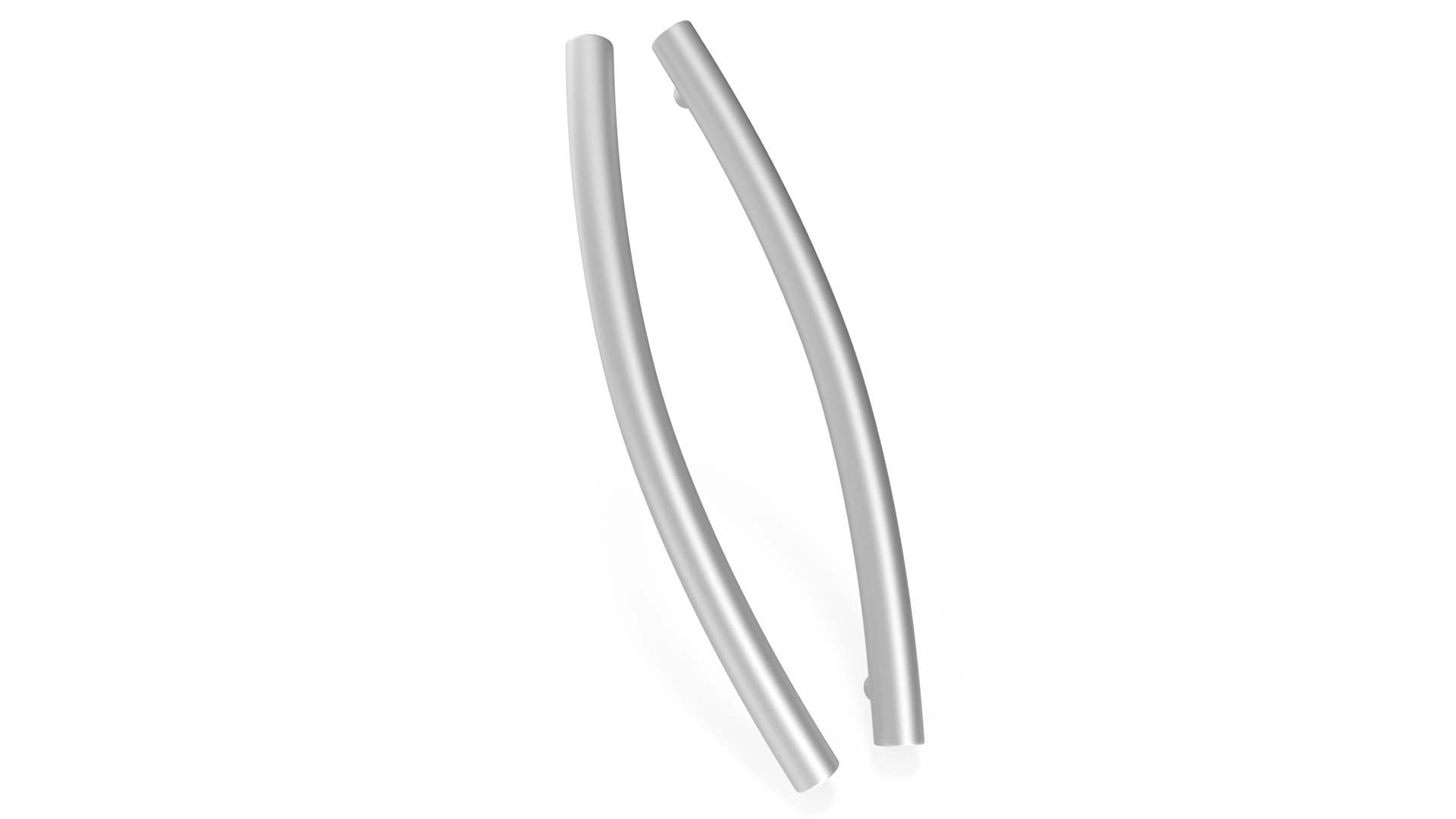 3D Door Handles Thin Oval Metal model