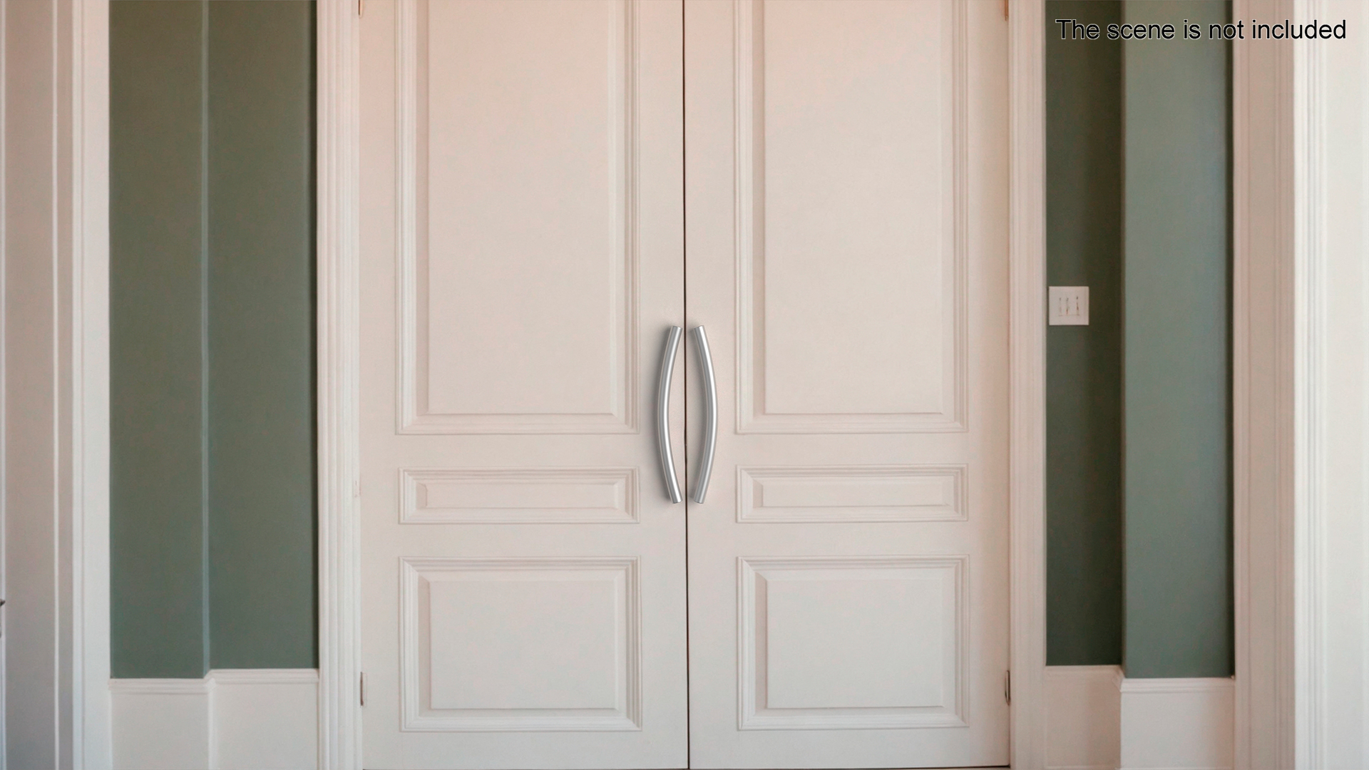 3D Door Handles Thin Oval Metal model