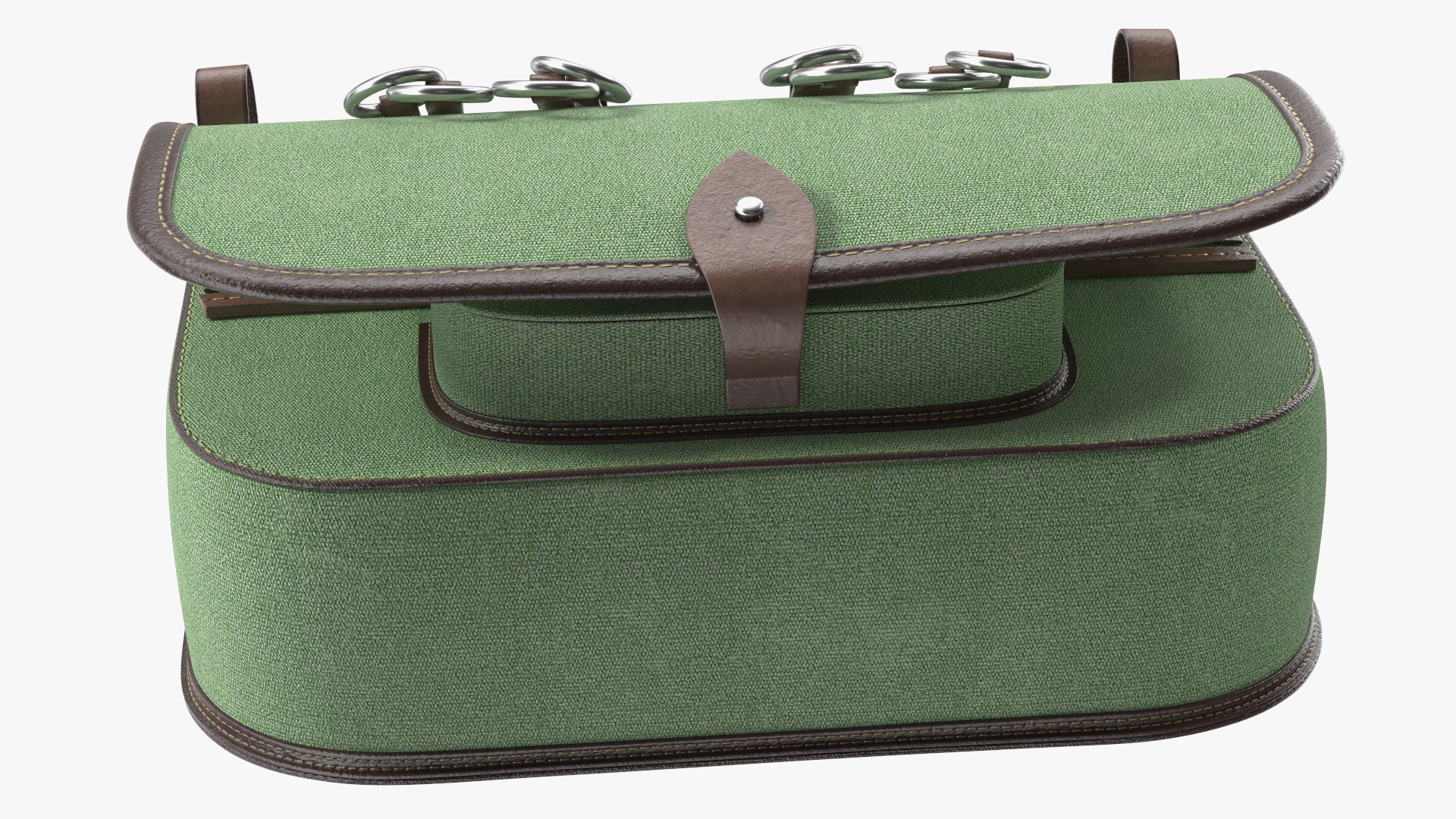 3D model Hunting Leather Shoulder Bag Green Color