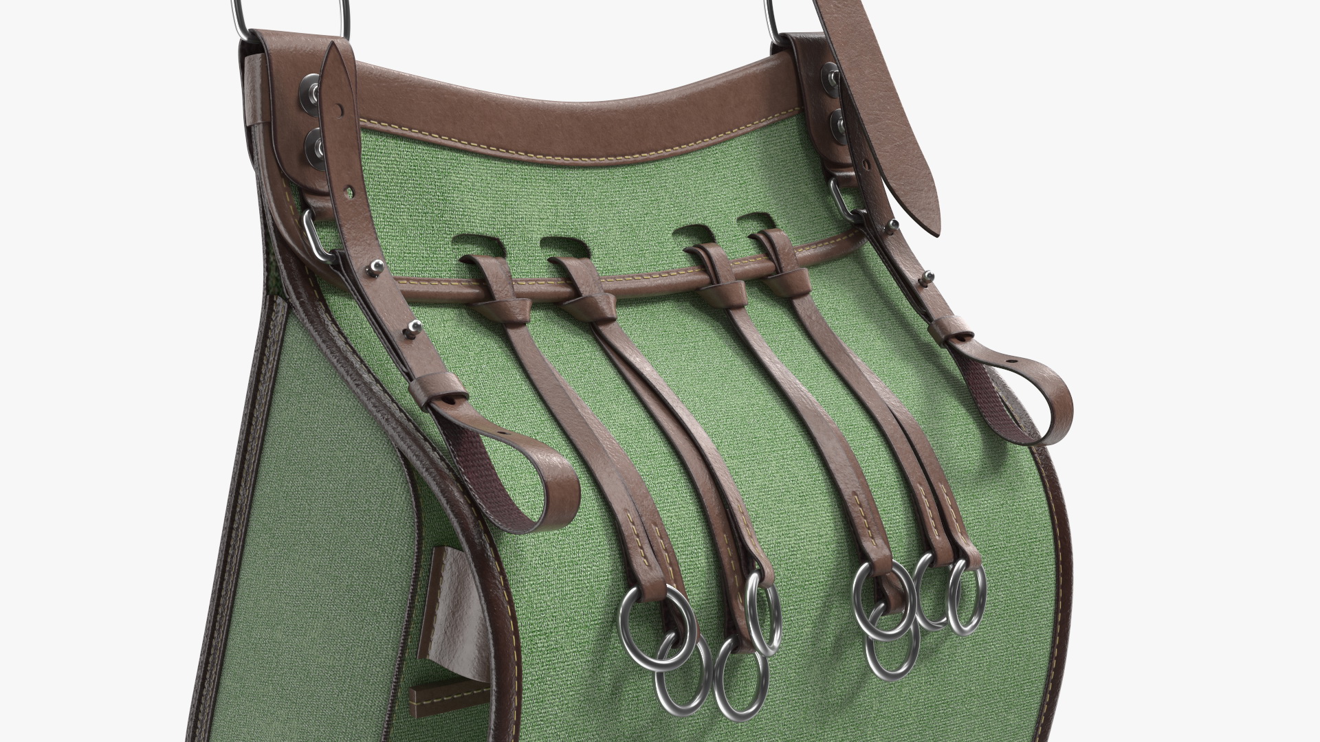 3D model Hunting Leather Shoulder Bag Green Color