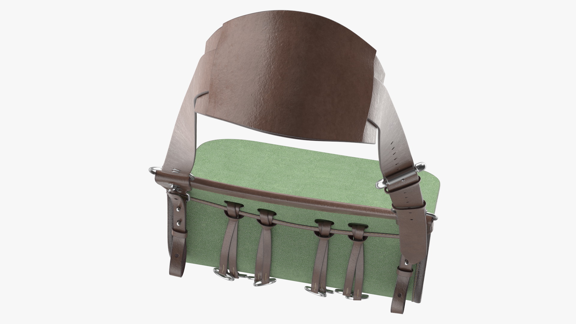 3D model Hunting Leather Shoulder Bag Green Color