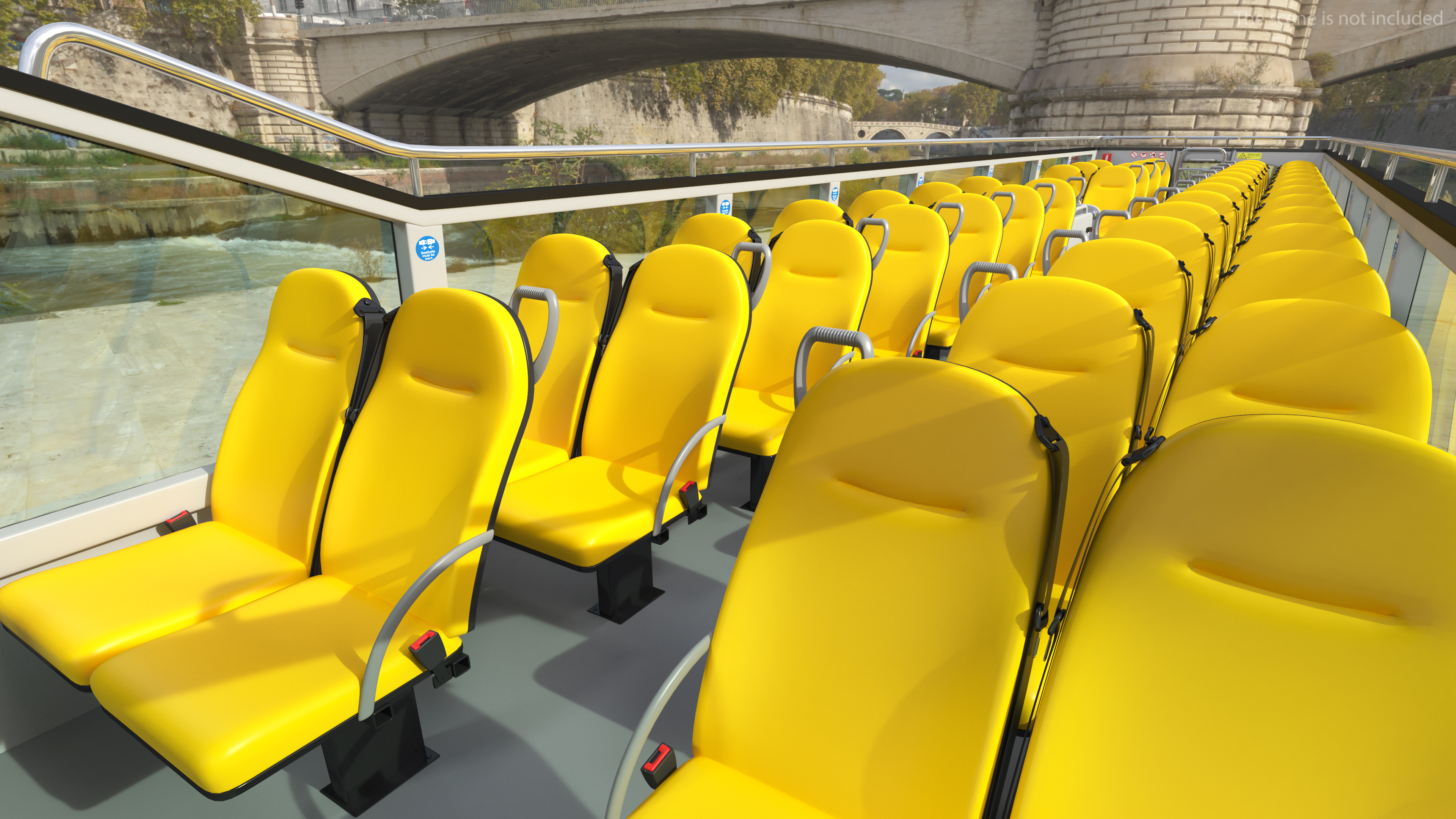Open Top Double Decker Tour Bus Rigged for Cinema 4D 3D