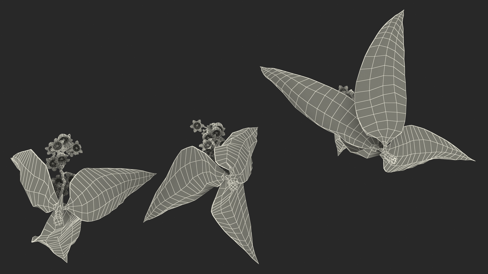 Lily of the Valley 3 Branches 3D model