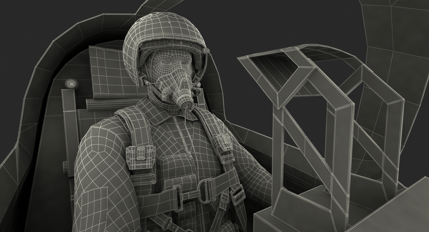 3D Jet Fighter Pilot in Cockpit model