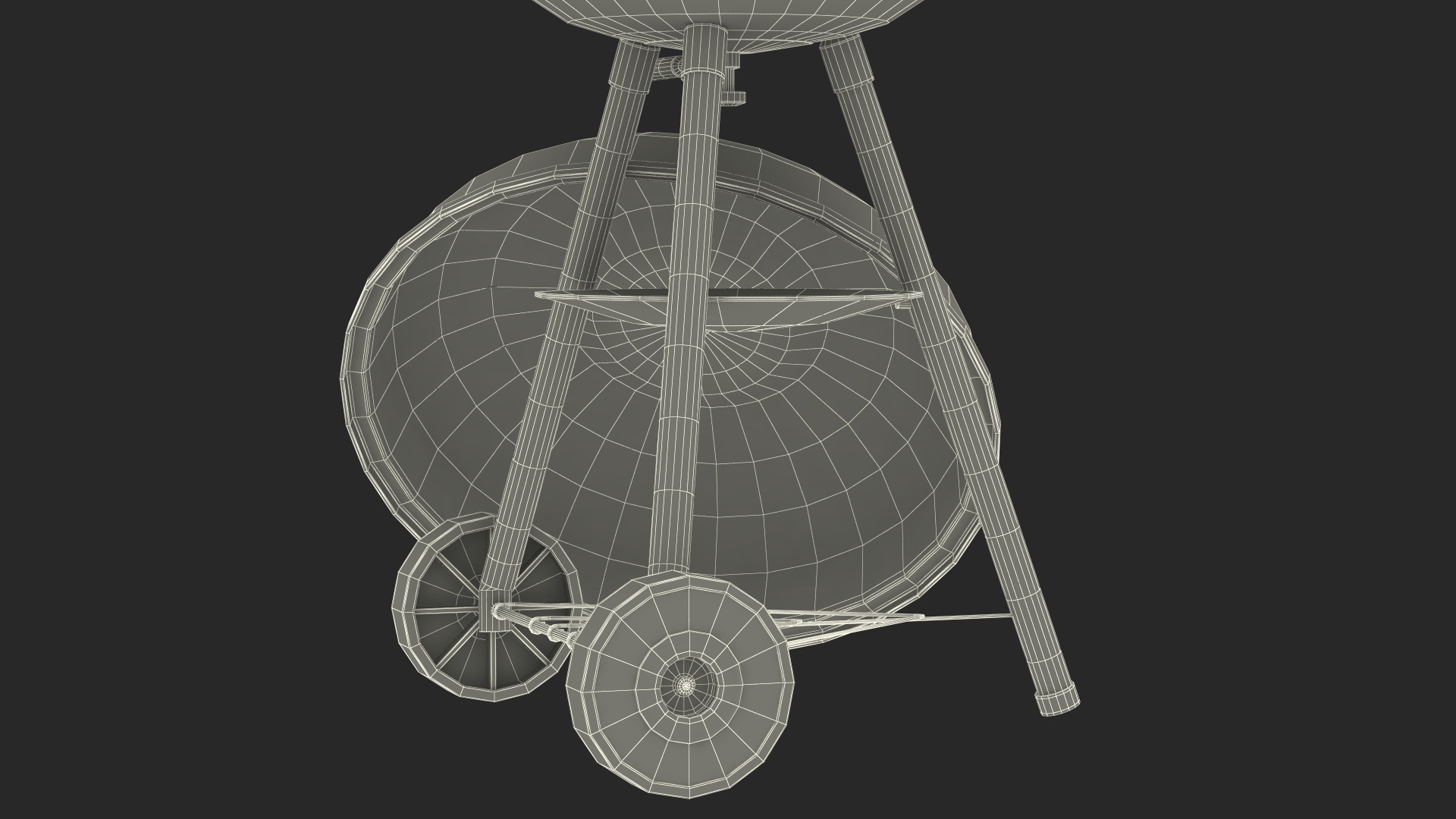 Classic Charcoal Grill with Wheels 3D model
