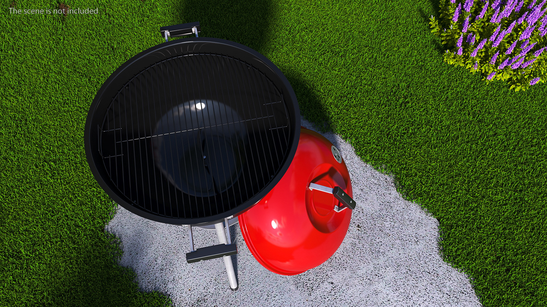 Classic Charcoal Grill with Wheels 3D model
