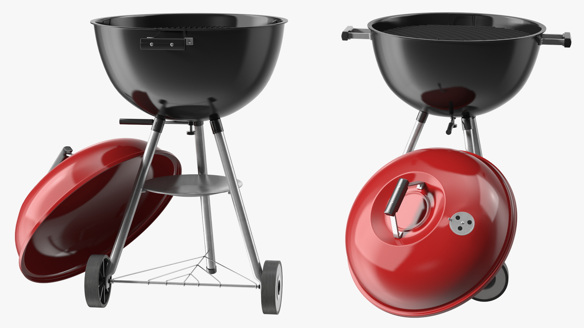 Classic Charcoal Grill with Wheels 3D model