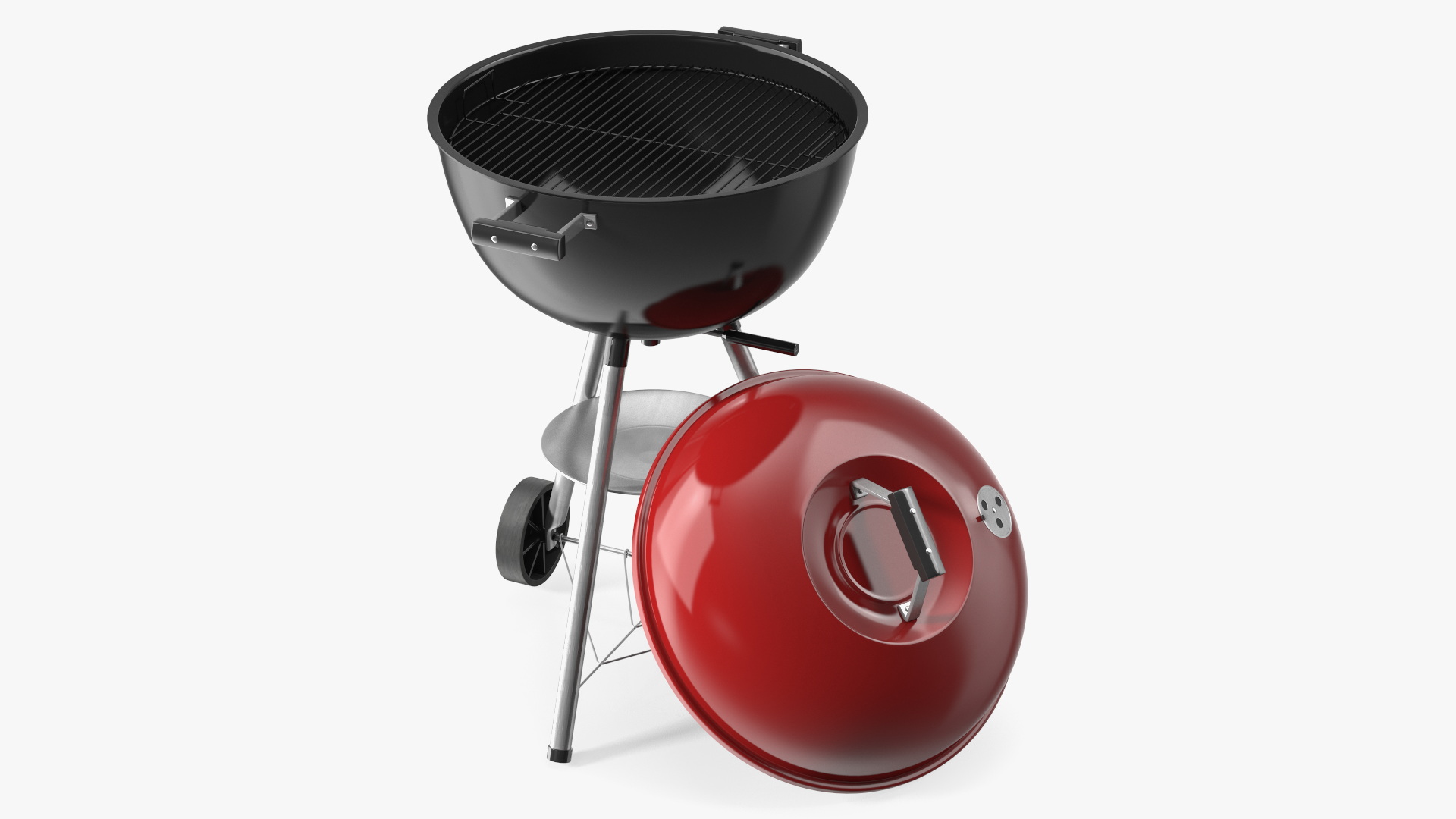 Classic Charcoal Grill with Wheels 3D model