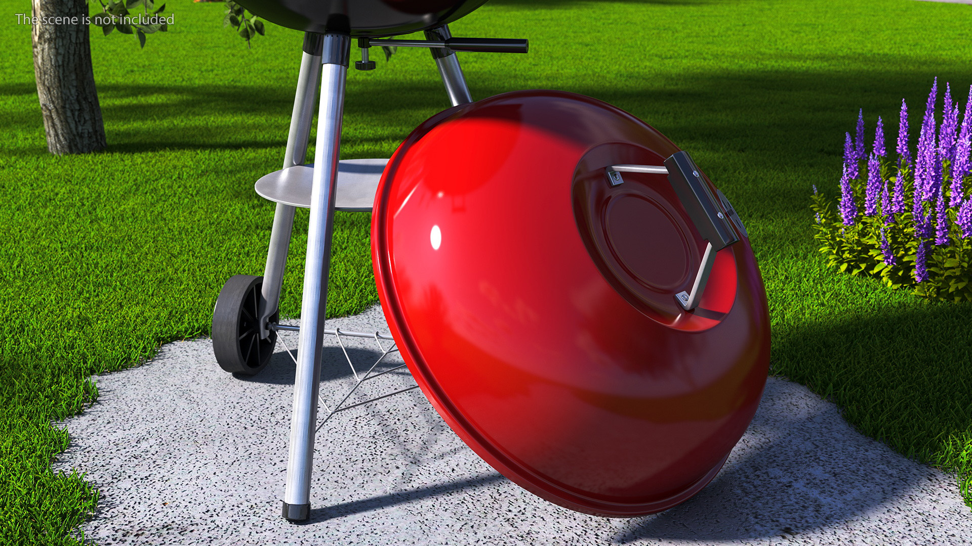 Classic Charcoal Grill with Wheels 3D model