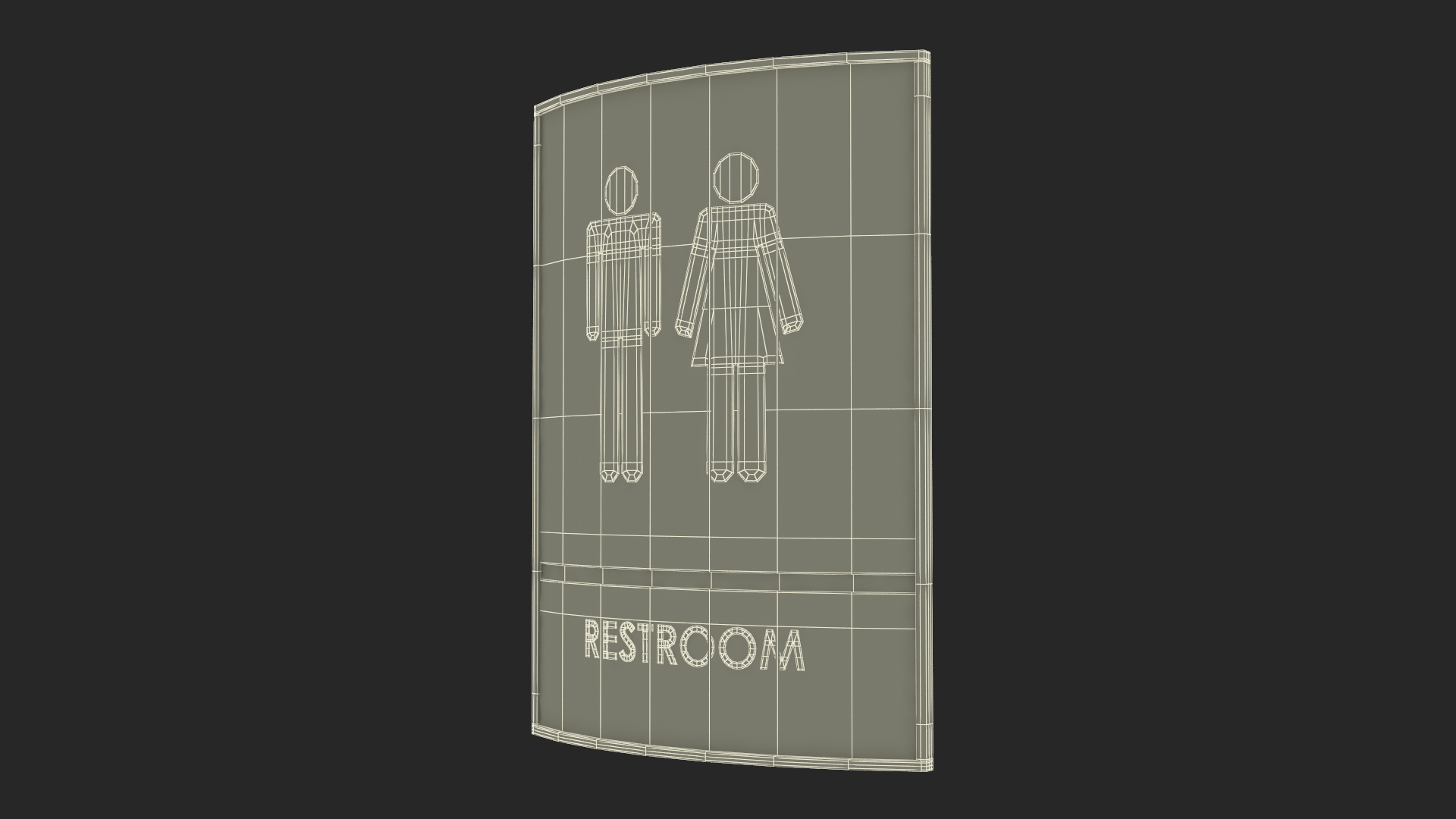 3D model Unisex Restroom Sign