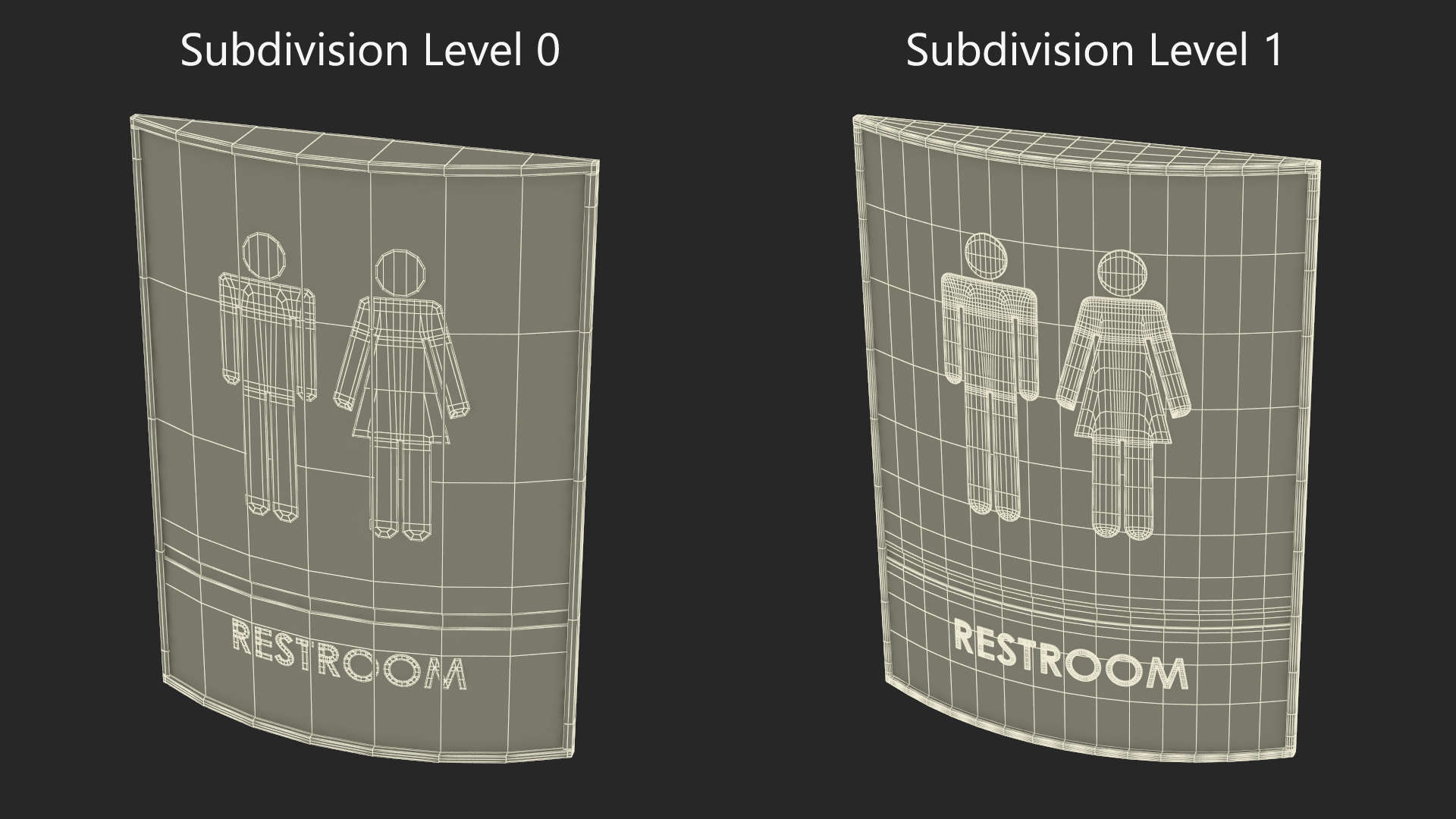 3D model Unisex Restroom Sign