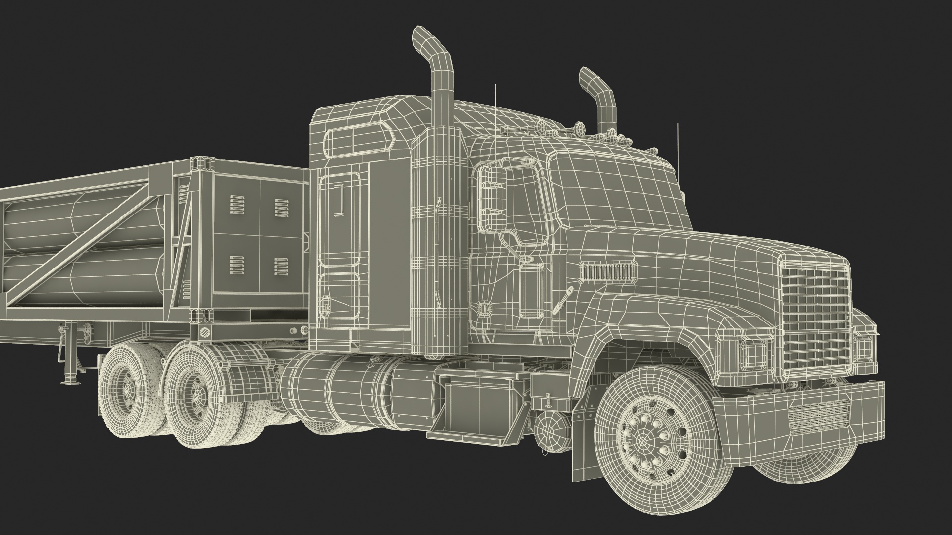 3D model Freight Truck with LNG Transport Trailer