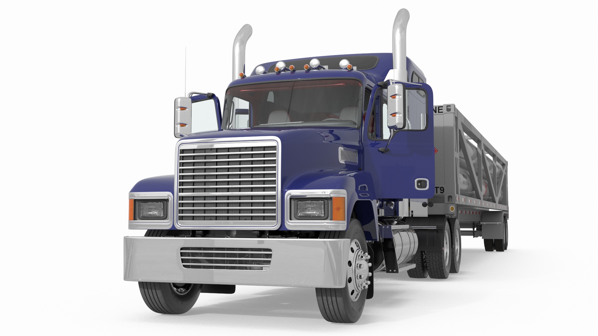 3D model Freight Truck with LNG Transport Trailer