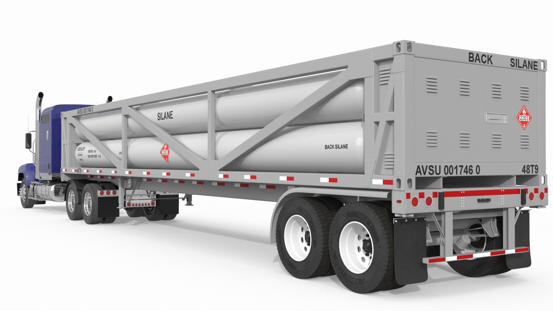 3D model Freight Truck with LNG Transport Trailer