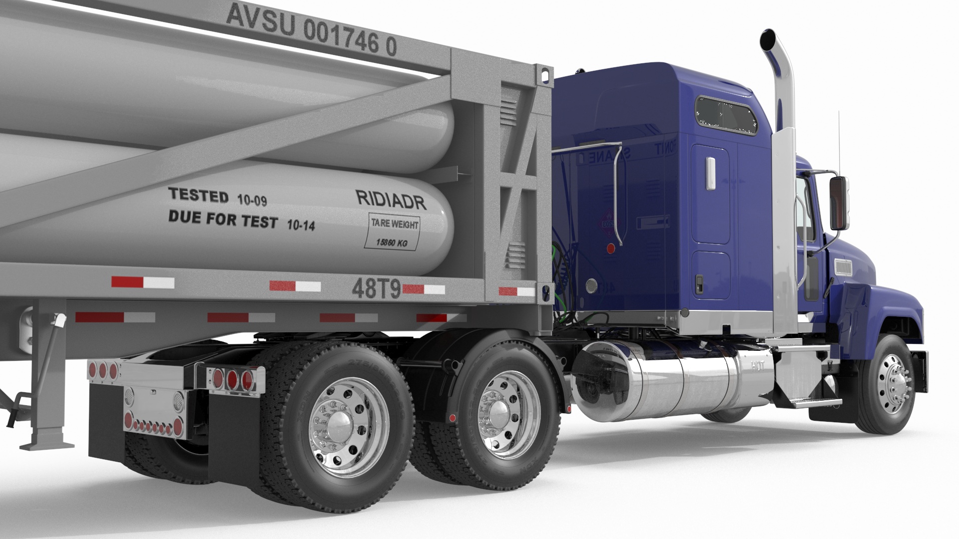 3D model Freight Truck with LNG Transport Trailer