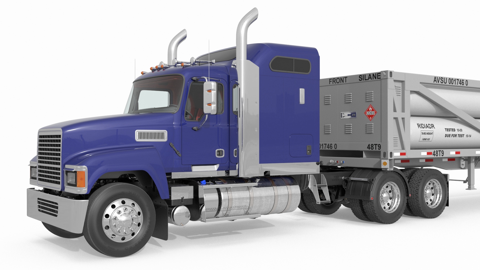 3D model Freight Truck with LNG Transport Trailer